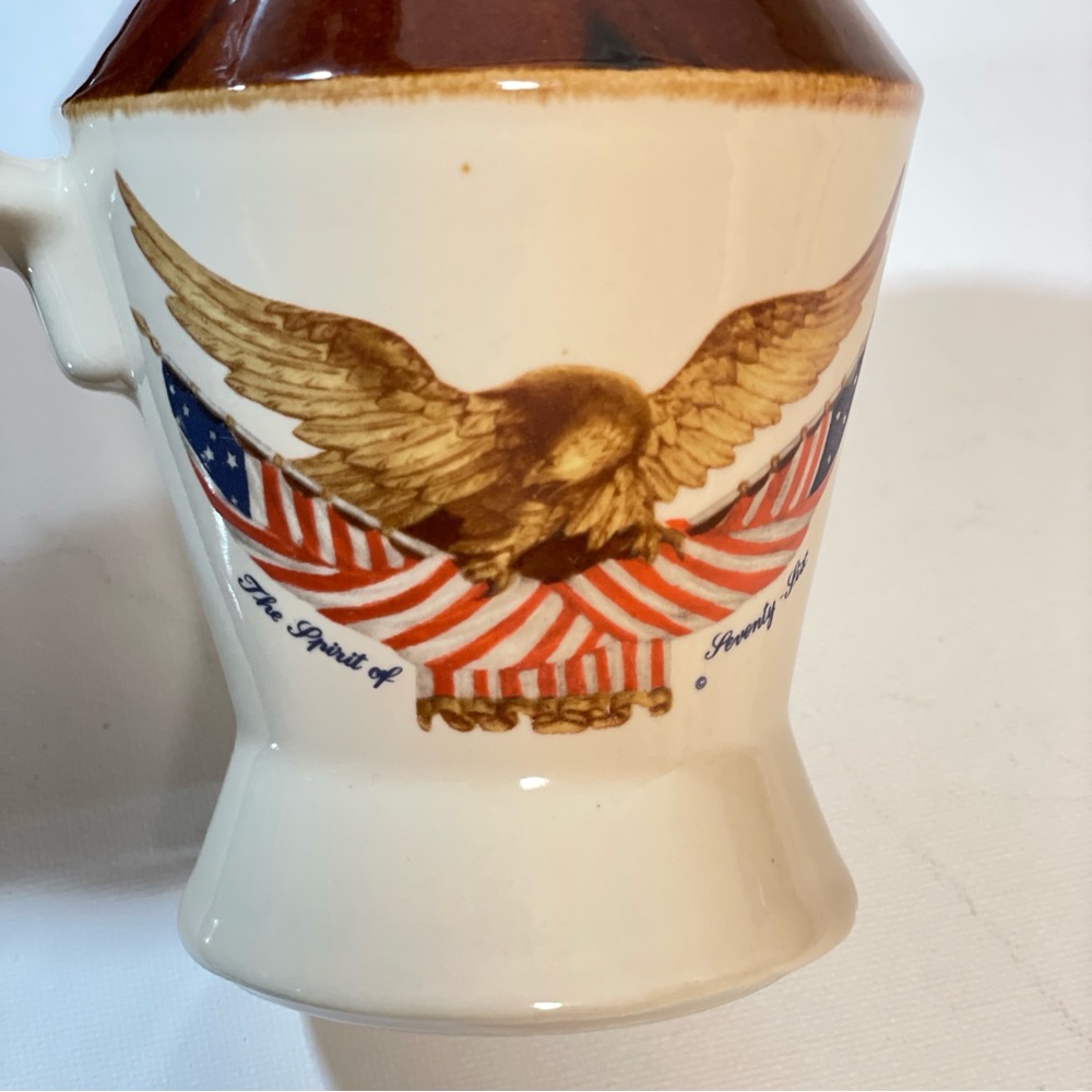 Vintage McCoy Pottery 335 Patriotic Pitcher 5” Eagle American Flag USA - Picture 6 of 13